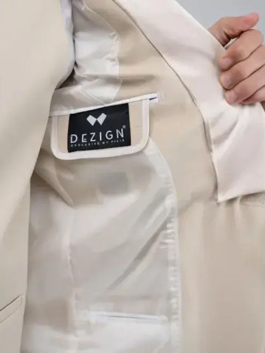 Summer Men's Groom's Suit with Vest Beige