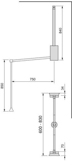 Lift Haine Dulap Emuca Maro 450-600mm
