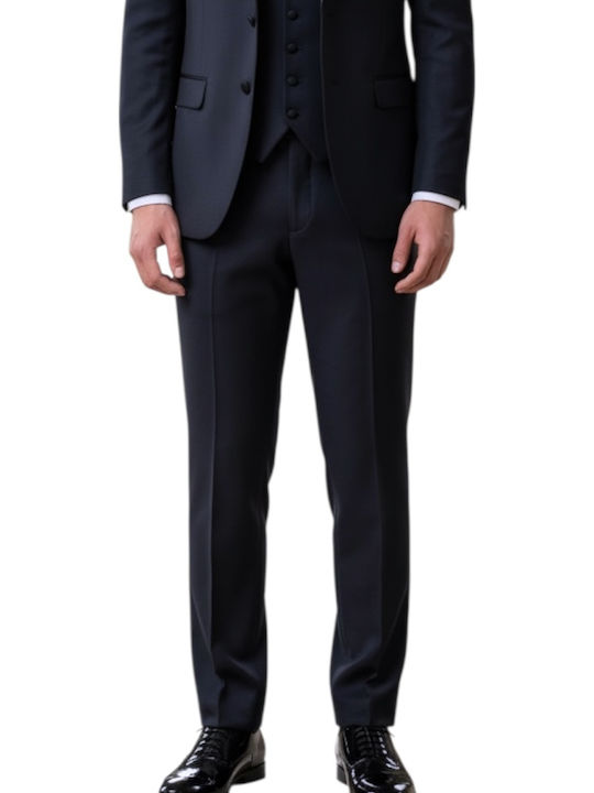 Men's Groom's Suit with Vest Blue