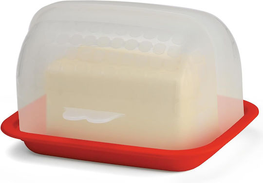 Lid Wide Butter Dish Plastic Red