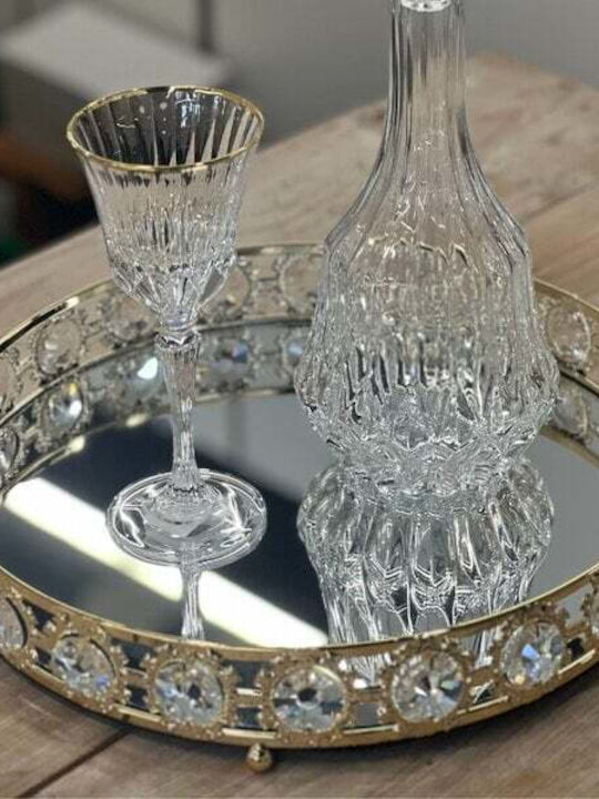 La Vista Wedding Tray Metallic / Crystal with Mirror Gold 1pcs