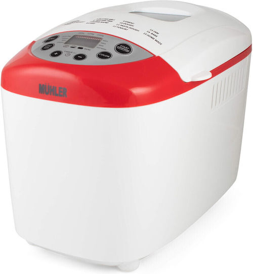 Muhler Αρτοπαρασκευαστής 850W Χωρητικότητας 1500gr με 15 Προγράμματα