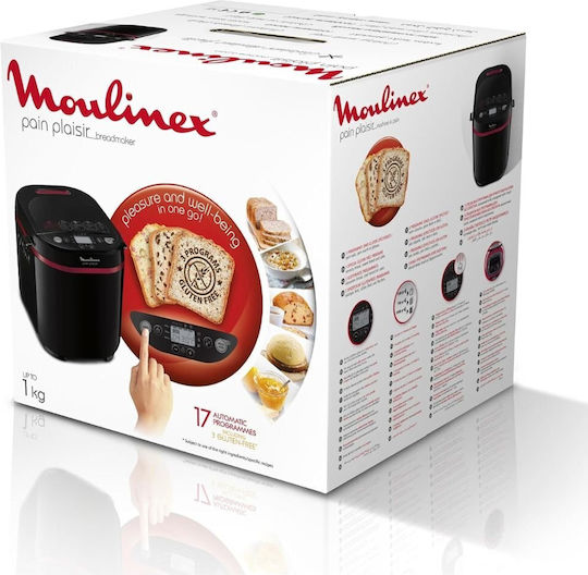 Moulinex Αρτοπαρασκευαστής 650W Χωρητικότητας 1000gr με 17 Προγράμματα
