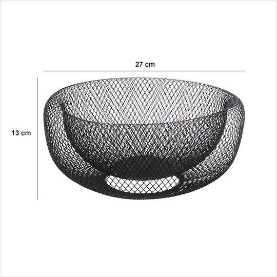 5Five Obstschale Metallisch Schwarz 27x27x13.5cm
