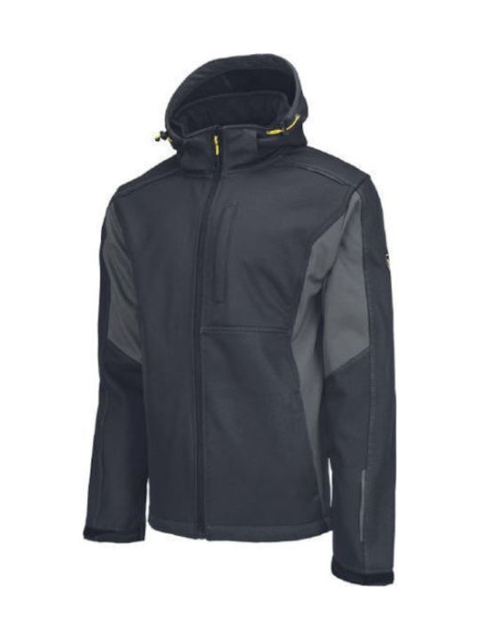 Cerva Dayboro Μπουφάν Εργασίας Softshell με Αποσπώμενη Κουκούλα Μαύρο