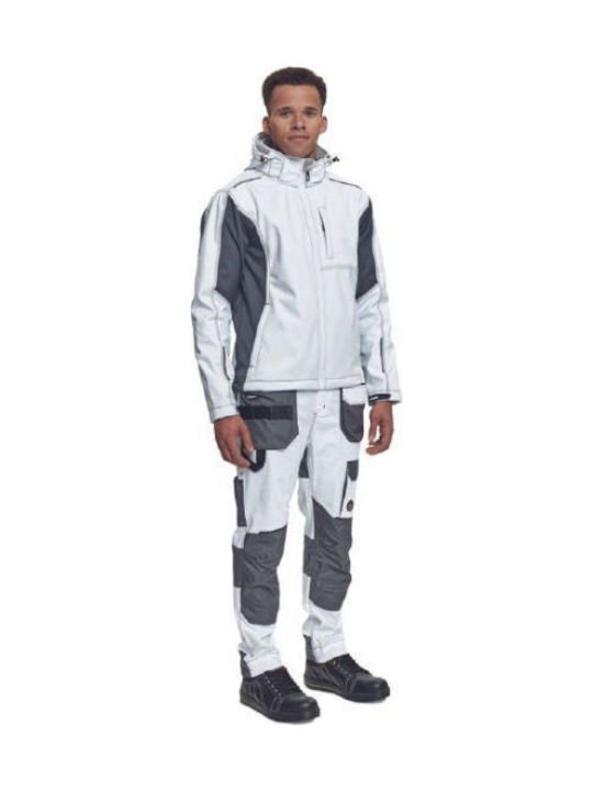 Cerva Dayboro Jachetă De Lucru Softshell Cu Glugă Detașabilă Albă