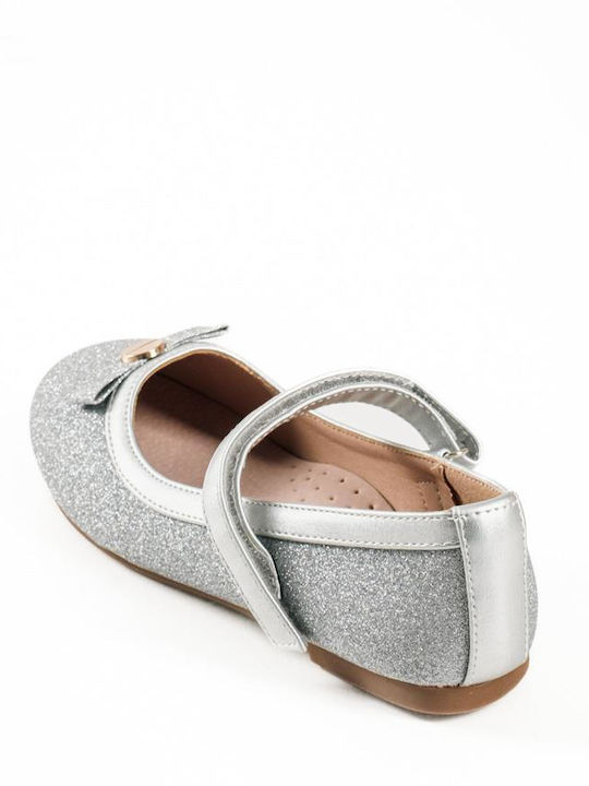 Pantofi și Balerini Pentru Copii Cu Închidere Hoop & Loop Argintii SD12163