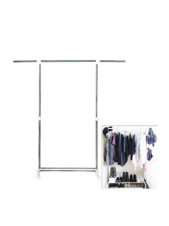 Rollbar Kleiderständer Silber 125x43x142cm