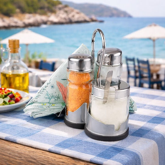 Mulex Σετ Λαδόξιδο με Αλατοπίπερο Γυάλινο με Ροή