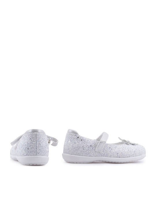 Kinder Pumps & Ballerinas mit Elastischem Gurt Silber