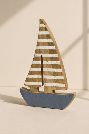 Kaemingk Decorative Wooden Ship 13x18x18cm