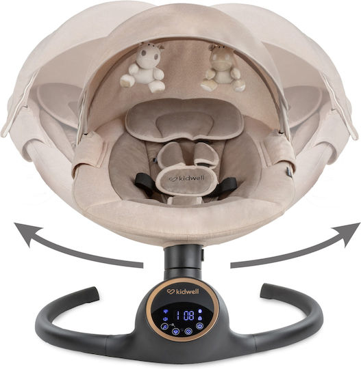 Kidwell Electric Relax pentru Bebeluși Leagăn cu Muzică Bej pentru Copil până la 9kg
