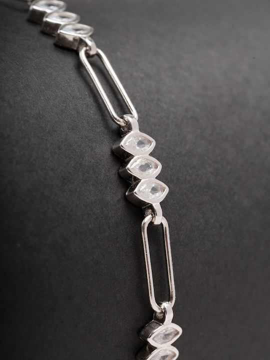 Late Again Women's Silver Bracelet with Zircon 18cm