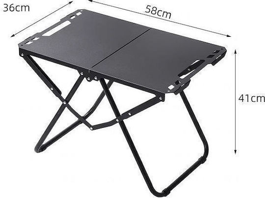 eBest Aluminium Campingtabelle für Camping 58x36x41cm Schwarz