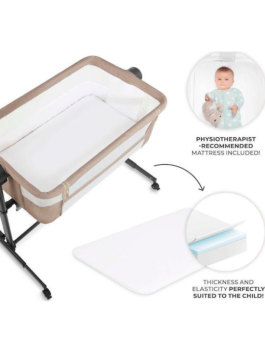 Kinderkraft Λίκνο Nestee Up 2 με Στρώμα και Ρόδες Μπεζ