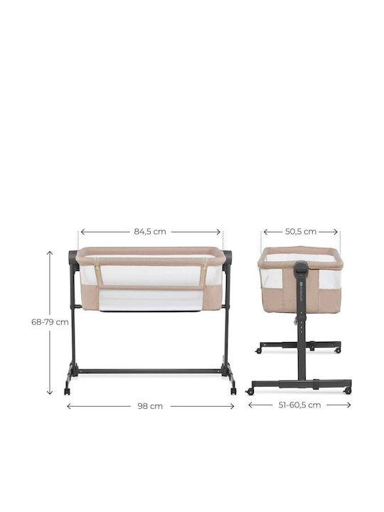 Kinderkraft Λίκνο Nestee Up 2 με Στρώμα και Ρόδες Μπεζ