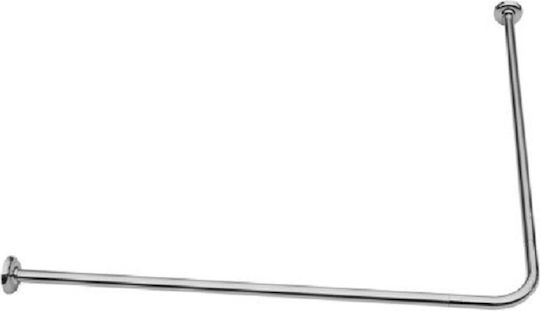 Bathroom Curtain Rod Corner Inox 80x80cm Bathroom Curtain Rod Corner Inox 80x80cm