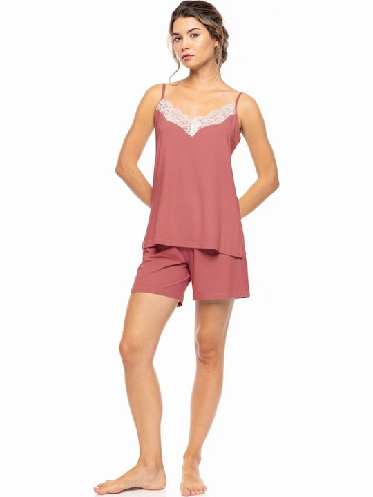 Pink Label Καλοκαιρινό Babydoll Peach Pink