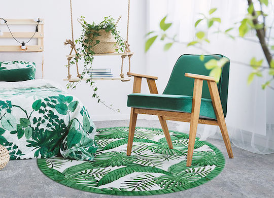 Tulup Round Kitchen Mat Green 120cm