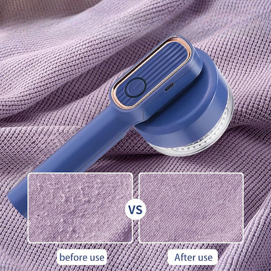 Clothes Shaver Lint Remover Device 6 Blades Usb Fusselrasierer Blau