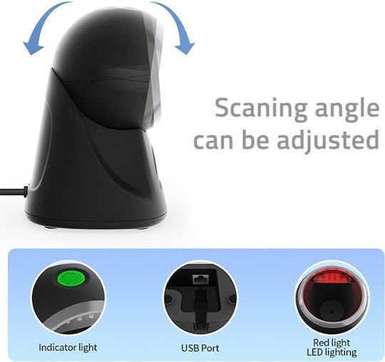 Qoltec Handheld-Scanner Verkabelt mit Lesbarkeit von 1D Barcodes