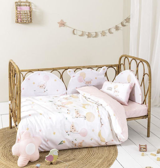 Nima Little Βρεφικό Κουβερλί Βαμβακερό Ροζ 100x140cm