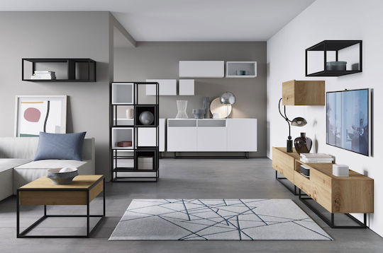 Βιβλιοθήκη Hausanthraki Μαύρη 30x35x30εκ.