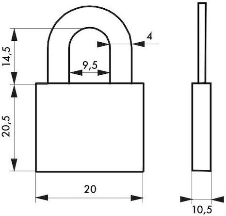 Thirard Aluminum Padlock Brass With Key 20mm Blue
