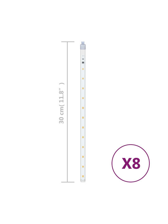 192 LED Weihnachtsbeleuchtung Warmweiß USB Meteor 8 Stück