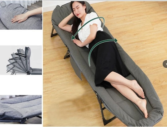 Klappbett mit Matratze 30cm Einzel Grau 190cm