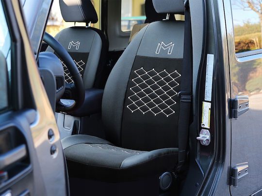 Car Seat Covers 5 Seats Leatherette Exclusive Grey-Black