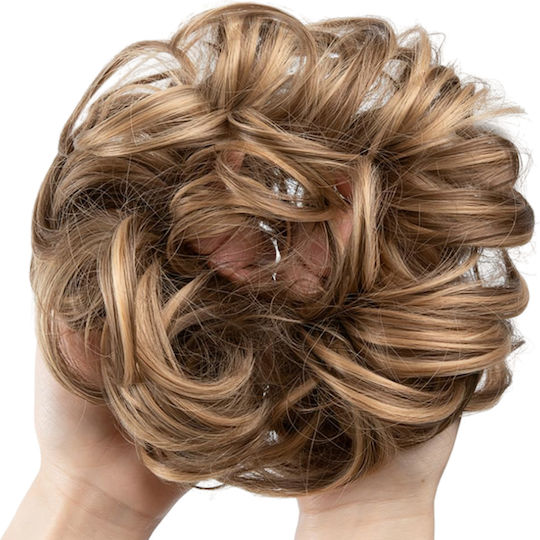 Synthetic Hair Synthetic Clip-in Bun Ponytail Wavy Blonde Brown