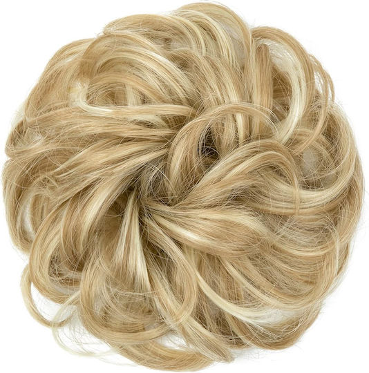Păr Sintetic Coc Însurubat Clip-in Coada De Cal Ondulat Blond Natural