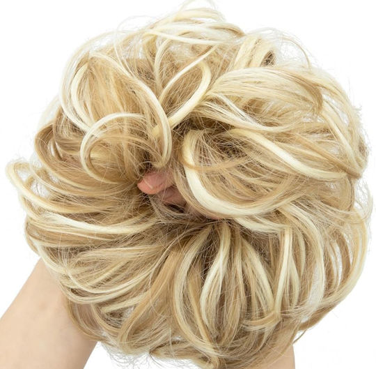 Păr Sintetic Coc Însurubat Clip-in Coada De Cal Ondulat Blond Natural
