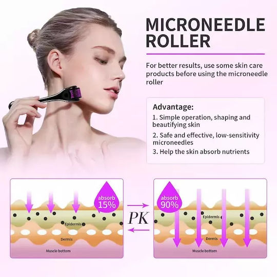 Microneedling Derma Roller Pentru Păr și Barbă 1.5mm 1 Bucată