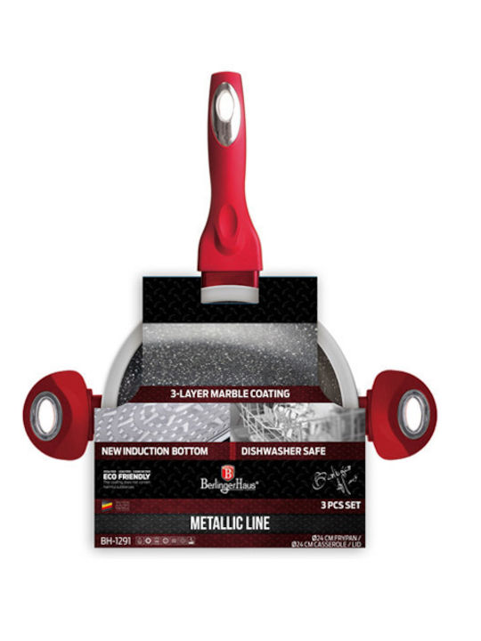 Berlinger Haus Metallic Touch Line Σετ Μαγειρικά Σκεύη Burgundy Collection με Αντικολλητική Επίστρωση 2 τεμαχιών