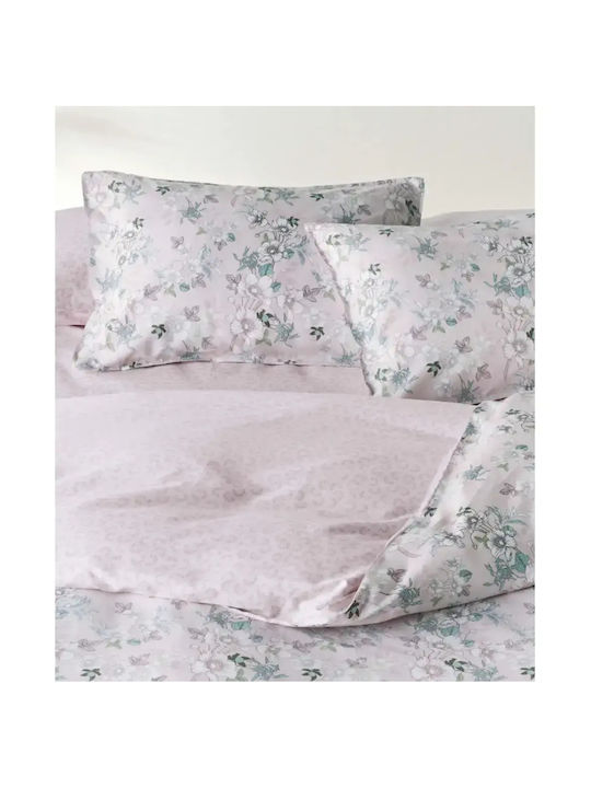 Kentia Vervita 18 Σετ Σεντόνια Υπέρδιπλα 240x270εκ. Pink-whte-green-blue (4τμχ)