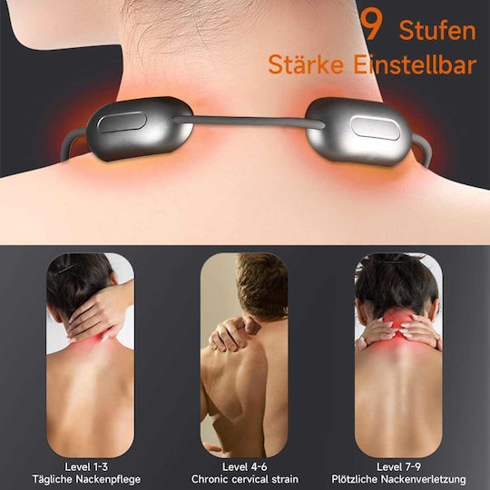 Rechargeable Massage Device for Neck Waist Body and Hands with Heating Function Red