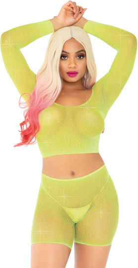 Leg Avenue Crop Top & Biker Shorts Os