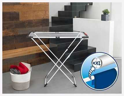 Vileda Surprise Folding Floor Clothes Drying Rack for Balcony Stainless Steel with Wheels