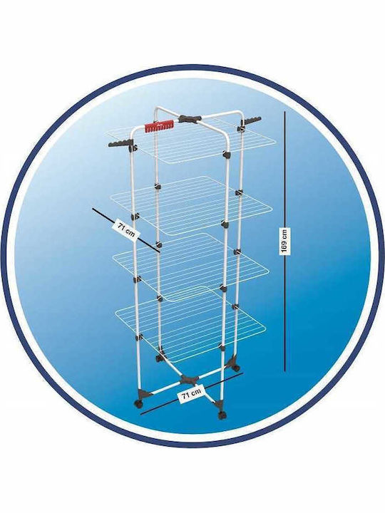 Vileda Vileda Mixer 4 Klappbarer Boden-Kleiderständer aus Rostfreiem Stahl