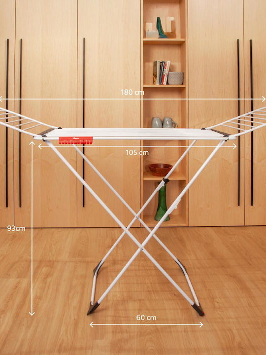 Vileda Extra Folding Floor Clothes Drying Rack Made of Stainless Steel