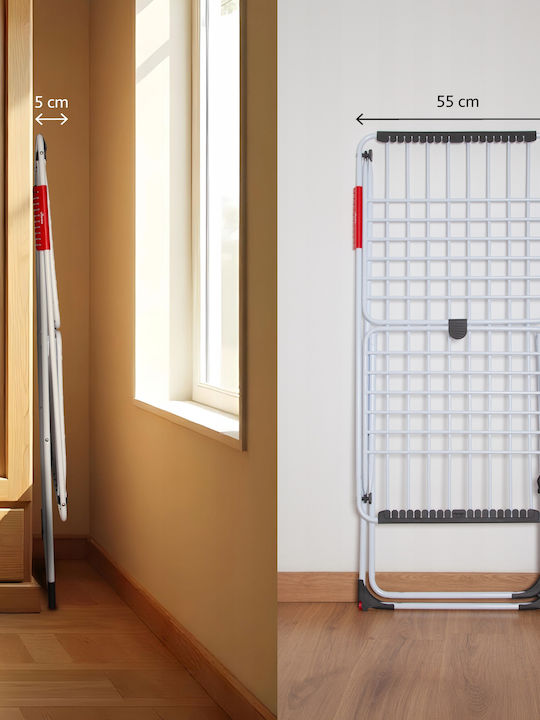 Vileda Extra Folding Floor Clothes Drying Rack Made of Stainless Steel