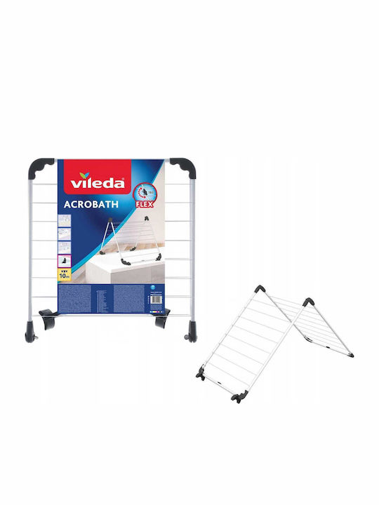 Vileda Acrobath Πτυσσόμενη Απλώστρα Δαπέδου Ανοξείδωτη με Μήκος Απλώματος 10m