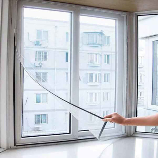 Moskitonetz Fenster mit Klebeband Dauerhaft aus Polyester Weiß 130x130cm