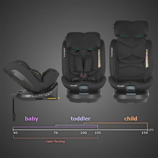 Coccolle Ario Καθισματάκι Αυτοκινήτου i-Size με Isofix Midnight Black