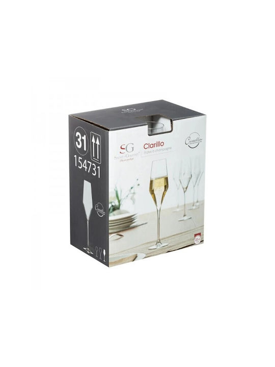 Secret de Gourmet Set Pahare De Sampanie / Vin Alb Din Sticlă Pahare Cu Picior 220ml 6 Bucăți
