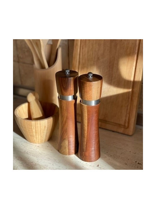 Set Rasnițe Manuale Pentru Condimente Ceramice Maro 21cm 2 Bucăți
