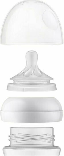 Philips Set Biberoane din Sticlă Natural Natural Anti-colici cu Tetină din Silicon Albe 240ml 2 Bucăți