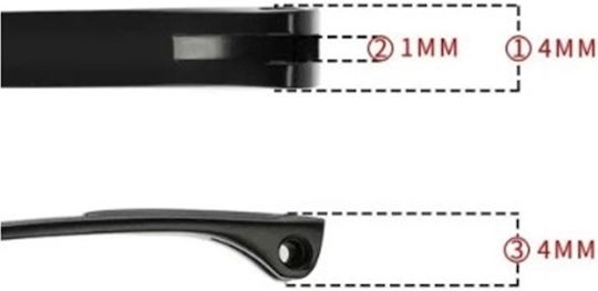 Set 2 Eyeglass Arms Accessories Black